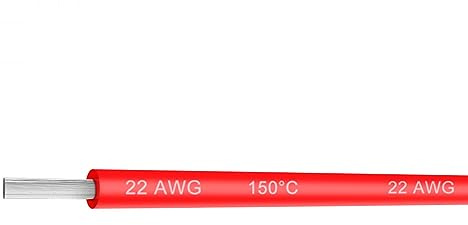 uxcell a16051300ux0043 10M 32.8Ft 22AWG 40KV Electric Copper Core Flexible Silicone Wire Cable Red