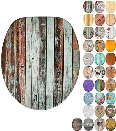 Sanilo WC Sitz ohne Absenkautomatik, viele schöne Holz Toilettendeckel zur Auswahl, hochwertige und stabile Qualität (Antik)