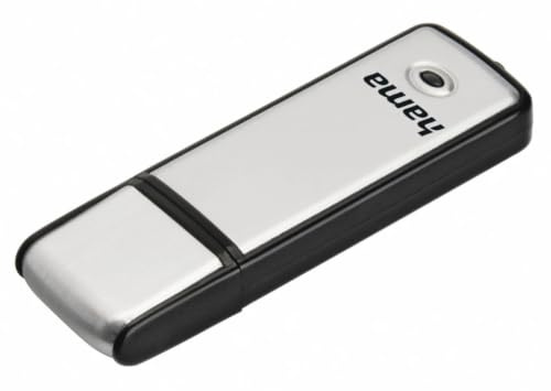 Hama | Pendrive USB 2.0 de 16 GB | Memoria USB-A de 10 MB/s para Uso Diario | Diseño Elegante y Compacto con Tapa Protectora | Ideal para PC y Portátiles | Negro y Plata
