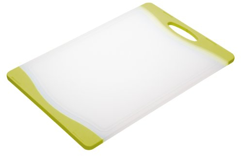 Colourworks Polyethylene Reversible Cutting Board, Non Stick Non Slip Food Chopping Mat, 36.5 x 25 cm – White/Green