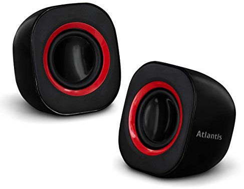 ATLANTIS Sound Power 410 Mini-Casse Stereo Amplificate, Nero Lucido