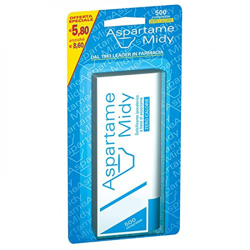 ESI - Aspartame Midy, Dolcificante Zero Calorie, Sostituisce lo Zucchero nella Dolcificazione delle Bevande, Senza Glutine e Vegetariano, 500 Compresse