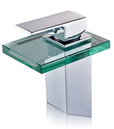 DP Bath Bambú- Robinet Mitigeur de lavabo en verre, cascade, chromé