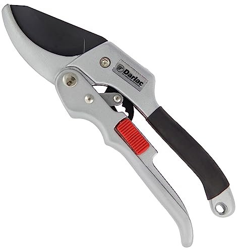 Darlac Ratchet Garden Secateurs DP744 Super Classic Ratchet Pruner - Aluminum Handle - Easy to us Ratchet Mechanism - SK5 High Carbon Steel Blade