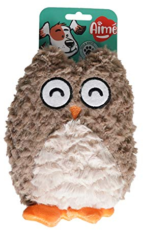 Aimé | Hundespielzeug Hiboubou 25 cm | Kuscheltier Hund in Form einer Eule | Plüschtier für Hunde aller Größen und Altersstufen | Einfach zu verstauen und zu transportieren | Welpenspielzeug Zubehör