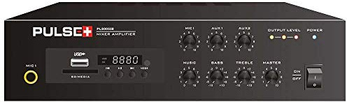 Pulse Plus PLS00580 40W Compact 100V Line Desktop PA Mixer Amplifier with MP3 Player and Bluetooth
