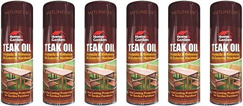 6 x 400ML Teak Oil Spray CAN Garden Furniture Hardwood HLU