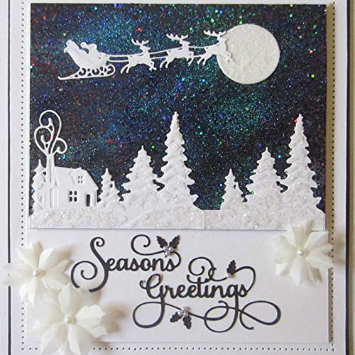 U-horizon Crafting Template, DIY Metal Embossing Stencil Mold for Album Paper Card Art, 12.6 x 10.1 cm, Carbon Steel