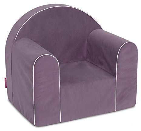 Badum - Poltrona per Bambini da 1 Anno - Poltrona per Bambini - con Rivestimento Sfoderabile in Velluto, Lavabile - Regalo per il 1° Compleanno per Bambina, Bambino - Viola