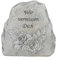 RiloStore Grabstein grau 10x10x4cm Grabdeko - Wir vermissen Dich - Rosen Grabschmuck Grabgesteck Gartendeko Trauerdekoration Grab Dekoration Rosenstrauß