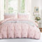 Freyamy Böhmen Bettwäsche 200x200cm 3teilig Rosa Getuftet Herz Boho Bettwäsche Stickerei Shabby Chic Bettwaren-Sets Microfaser Weiche Bettbezug mit Reißverschluss und 2 Kissenbezug 80x80cm
