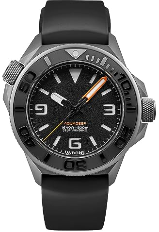 Undone AQUADEEP SIGNAL Automatik Titan Silikon Grau Schwarz Saphir Herrenuhr, sportlich
