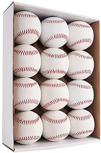 Forcebucket Official Size Practice Training Baseballs 12 Balls Pack Blank Baseball Sports Youth/Adult for League Play, Pitching, Batting, Fielding, Autograph, Gifts(One Dozen)