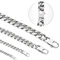 Inscca Kette Herren Halskette Jungs Silber Edelstahl Panzer Kubanische Kurz Panzerkette für Junge Ketten Dünn Choker Damen Cubane 50 cm 6 mm