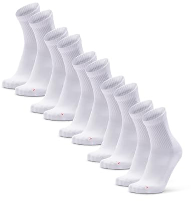 DANISH ENDURANCE Chaussettes de Running, Lot de 3 ou 5, Blanc, 43-47