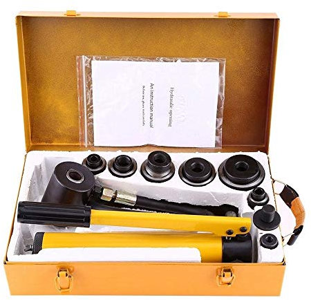 Msuiiixcccc Hydraulic Tools Upgraded Heavy Duty Hydraulic Pump Manual Hydraulic Round Hole Punch Opener Kit Metalworking Hand Tool with 6 Dies 22 to 60mm Hydraulic Hand Tool