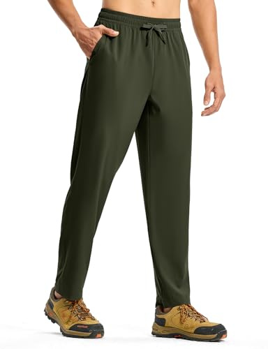 donhobo Herren Outdoorhose Jogginghose UV-Schutz Leichter Trekkinghose Wanderhose Schnelltrocken Wasserdicht Funktionshose Sportlich Freizeit Reise (Armeegrün, S)