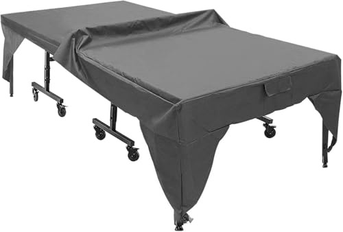 Housse pour Table de Ping Pong Exterieur, Table de Tennis de Table Housse, Pliable, Résistance à la Déchirure, à l’Eau et au Vent, Imperméable Bâche de Protection pour Table Ping-Pong (Gris)