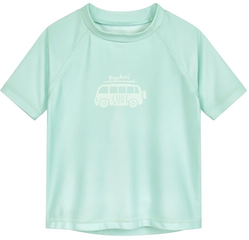 Playshoes Unisex Kinder Badeshirt Rash-Guard-Shirt, Surf-Bus, 122-128