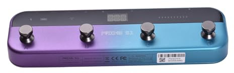 Walmeck Pédale de Guitare Processeur Multi-effets Stéréo Portable 128 Modèles 10 Métronomes 40 Looper de Batterie OTG Enregistrement USB Contrôleur de Pédale sans Fil pour Musiciens en