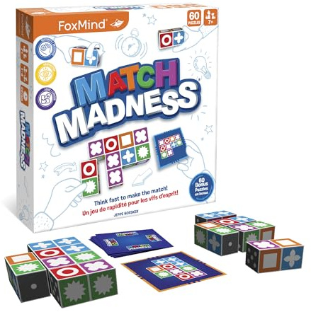 FoxMind Match Madness Board Game, Visual Recognition Matching Board Game, Family Puzzle Game to Develop Kids Problem Solving Skills