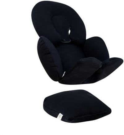 JYOKO Kids Reductor Universal Bebé 3 Piezas, Algodón Orgánico, para Cochecito y Silla de Coche Grupo 0, Hecho en Barcelona, Black Series