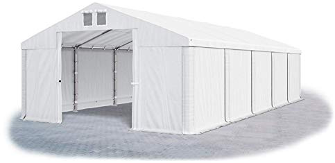 DAS COMPANY Lagerzelt 5x10m wasserdicht weiß Zelt 560g/m² PVC Plane hochwertig Zelthalle Summer SD - Faltpavillon, Gartenpavillon, Pavillon, Lagerzelt, Gartenhaus, Zeltgarage, Garagenzelt - Partyzelt