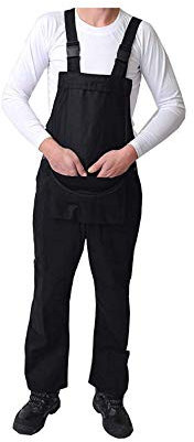 GRS Bib and Brace Dungaree Overalls Painters Suit for Decorators Builders, Black, XL