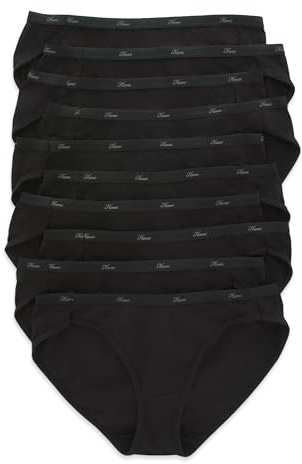 Hanes womens Cotton Brief Underwear, 10 Pack - Brief Black, 6 US