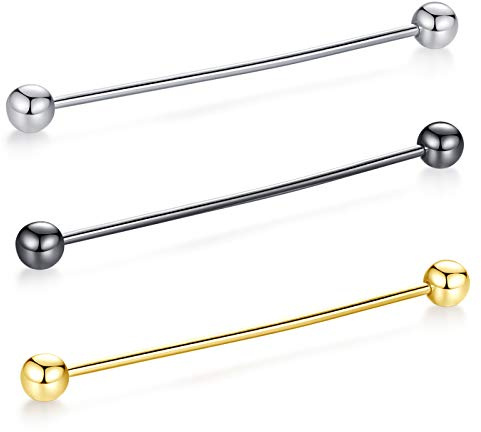 HONEY BEAR Cuadrada Clip Barra Pin Set Accesorio de Camisa Clip Corbata Alfiler Cuello Broche de Traje (Pelota 3 Piezas sin Caja)