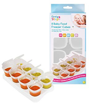 First Steps 8 Baby Food Freezer Cubes Tray 70ml POTS BPA Free