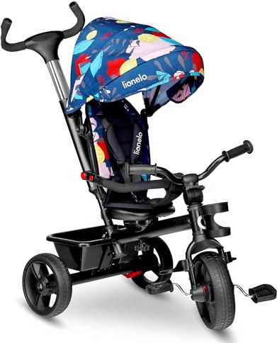 Lionelo Haari 2 in 1 Triciclo bici e passeggino fino a 25kg, Pieghevole, Fronte mamma e fronte strada, Regorabile compatto con Borsa e portabibite, Cinture a 3punti Triciclo per bambini da 1 a 5 anni