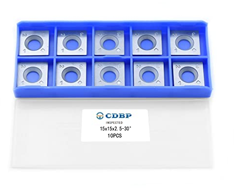 CDBP 15mm Square with Carbide Cutter Inserts (15×2.5mm) for Woodturning Roughing Tool Fit for Shelix Cutterhead, 10 PCS