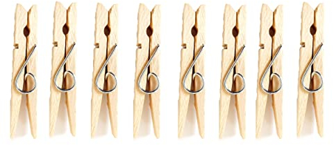 Jumbo Wooden Clothes Pegs 8.2cm - Bamboo Stick Masters Strong Birch Wood Perfect for Craft and Laundry - Pack of 24
