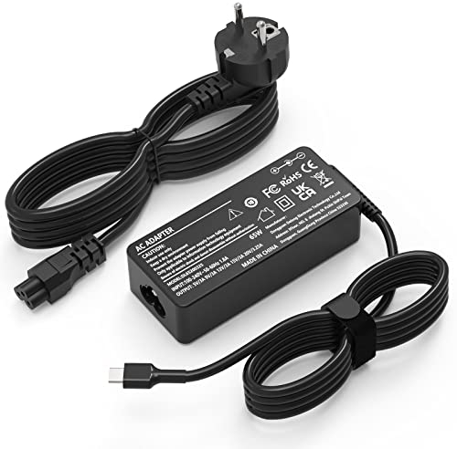 Ersatz Lenovo USB C Netzteil 65W Ladekabel Ladegerät für Lenovo Thinkpad X1 Carbon T14 T15 T480 T490 T580 T590 E14 E15 E480 E490 E580 E590 E595 Yoga C630 720 910 S940 Typ C Laptop Adapter C0006