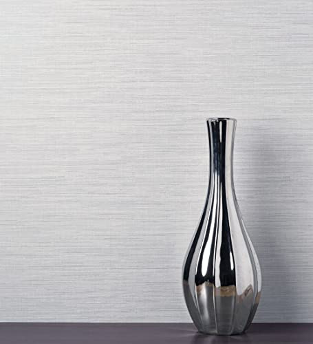 GAULAN 681993 - Papel pintado liso de fibras vegetales en tonos grises efecto nacarado para pared salón dormitorio pasillo comedor - Rollo de 10 m x 0,52 m