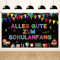 Koliphy Einschulung Banner Deko, Schwarz Schulanfang Banner Alles Gute Zum Schuleinführung Hintergrund Banner Deko Einschulung Dekoration für Mädchen und Jungen, 185x110cm