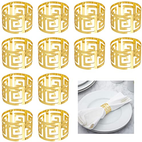 UptVin 12 Pezzi Portatovaglioli, Portatovaglioli in Oro Anelli per Tovaglioli per Matrimonio Festa Compleanno Anniversario Decorazione Tavola