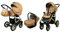 BabyLux® Enfant Poussette Combinée Set 3 en 1 - Gold Lux - incl. Nacelle
