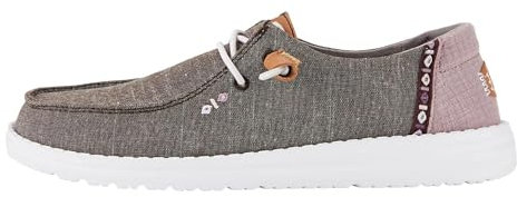 HEYDUDE Wendy Chambray Boho Damen - Slippers Flache Schuhe - Mokassin Stil, Black, 37