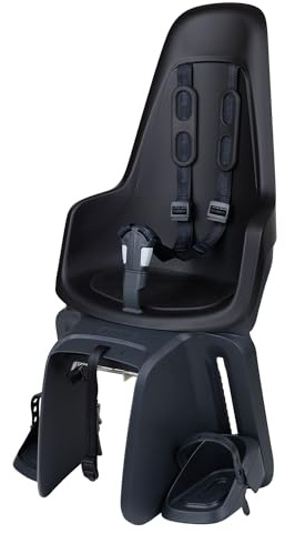 BOBIKE 8012100018 - Silla Bicicleta Trasera One Maxi EB-D para Portaequipajes – Segura y fácil de Montar, Adecuada para niños de 9 Meses a 6 años, hasta 22 kg, Negro Urbano