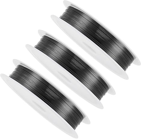 CoCud Copper Wire, 28 Gauge 0.3mm Dia 15m Length, Copper Anti-Rust Smooth Beading Wires Black - (Applications: for DIY Crafts), 3-Pieces
