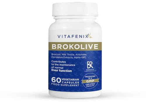 Vitafenix Liver Support & Detox Supplement Capsules – High Strength Sulforaphane from Broccoli Sprout Extract, Milk Thistle, Dandelion, Artichoke and Alpha GPC – 60 Vegan Capsules