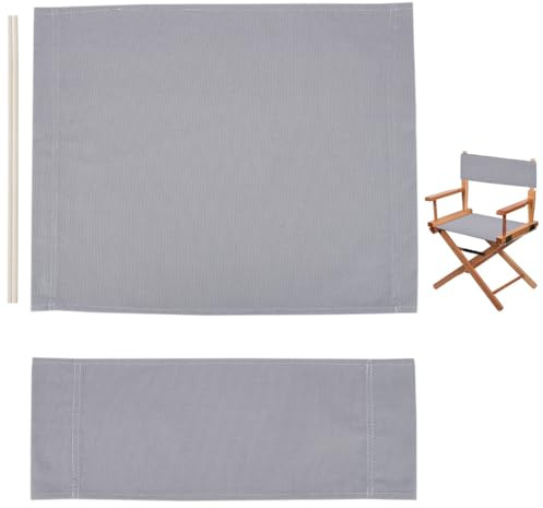 GORGECRAFT 1 Set Bezug Für Regiestuhl Ersatz-Sitzbezug Stuhlbezug Aus Polyestergewebe Sitz- Und Rückenset Aus Segeltuch Mit Holzstab Für Freizeitsitz Klappbarer Schminkstuhl Zuhause Outdoor Lichtgrau