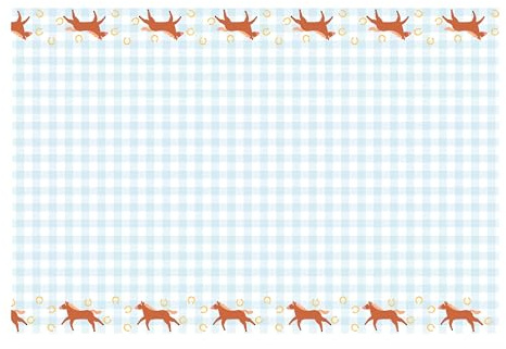 Pappersduk 180 x 120 cm – pappersduk rutig med hästmönster – bordsduk som festduk för barns födelsedag födelsedagsfest – festdekoration och bordsdekoration – ljusblå
