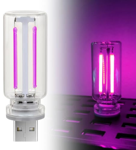 Piashow Auto Led Lamps, USB Touch Night Light, Auto Licht Innenraum, Retro-inspirierte Innenraum Innenbeleuchtung, Led Innenbeleuchtung, Plug-in USB Automotive Interface Nachtlampen (Lila)