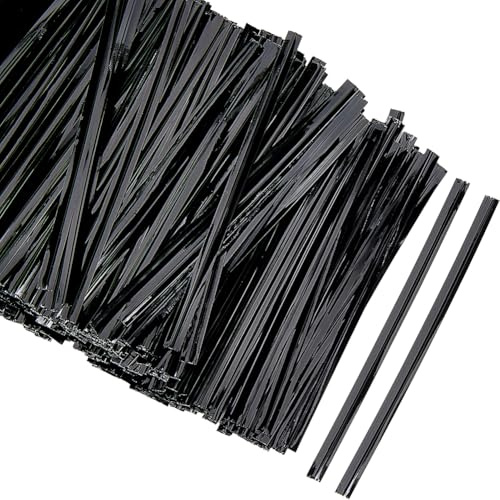 GORGECRAFT 1440pcs 8cm en Papier Kraft Noir avec Attaches Torsadées pour Sacs à Bonbons Pain Café Gâteau Plante Jardin Emballage Fermeture en Papier avec Noyau en Fer pour Sacs de Friandises de Noël