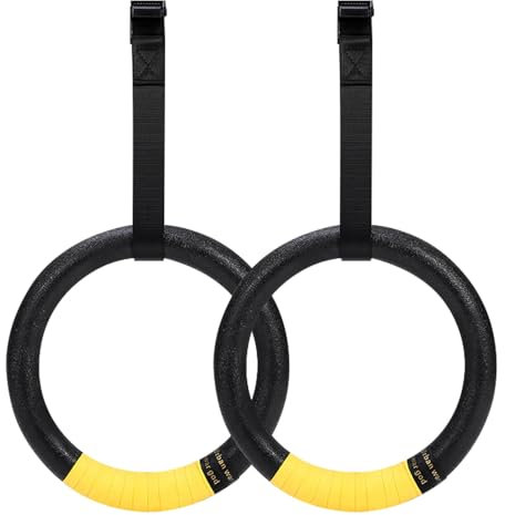 Noxtioanip Anillas Gimnasia 28 mm, Anillas Calistenia Antideslizantes con Correas Ajustables 4 m para Calistenia, Anillos de Gimnasia para Gimnasia en Casa y Entrenamiento de Fuerza