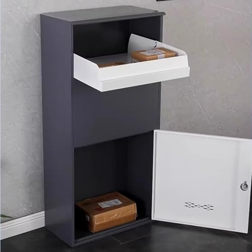 Caja de entrega grande y segura para paquetes pequeños a medianos | Contenedor de correo | Buzón de correo con cerradura | 110 cm para mayor seguridad