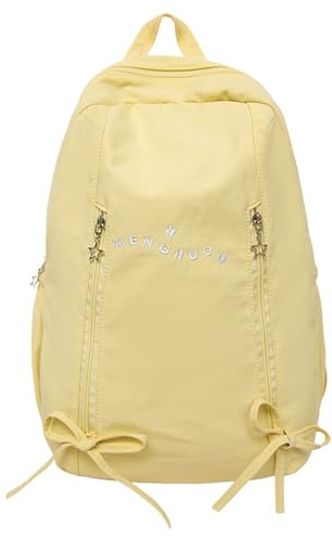 YPREWY Capacious Multiplo Scomparto Scuola Bag Per I Giovani Impermeabile Ergonomico Back Assist Sottile Uso Quotidiano Resistente All'Acqua Studente Bag Per Elettronica, Giallo, Large